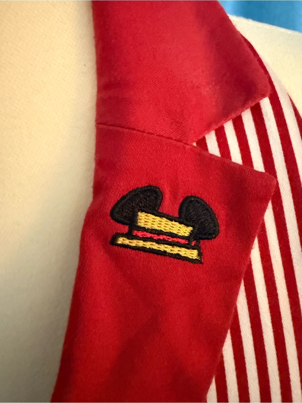 Disney Dapper Dan Red Striped Halter Midi Dress with embroidery - Picture 3 of 4